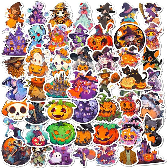 Halloween Stickers for Kids 100 Pcs, Lifany Non-Repeating Halloween Pumpkin Theme Stickers,Waterproof Pumpkin Witch Ghost Cute Stickers for Laptop Water Bottles Envelopes Gifts Tags Crafts Snowboard