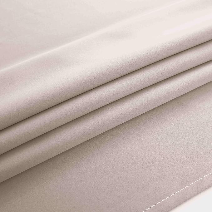 Taupe Curtains 84 Inch Length 2 Panels Set,Blackout Mushroom Tall Neutral Curtains for Living Room Bedroom 84 Inches Long