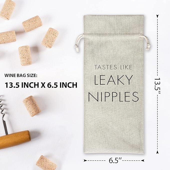 Pregnancy Announcement Wine Gift Bags - New Mom Gift Wine Bags - Cover Bag For Having New Baby - Grandparents - New Parents - Baby shower Party Supplies Favors - Mother's Day Gift - Burlap - HiMo217