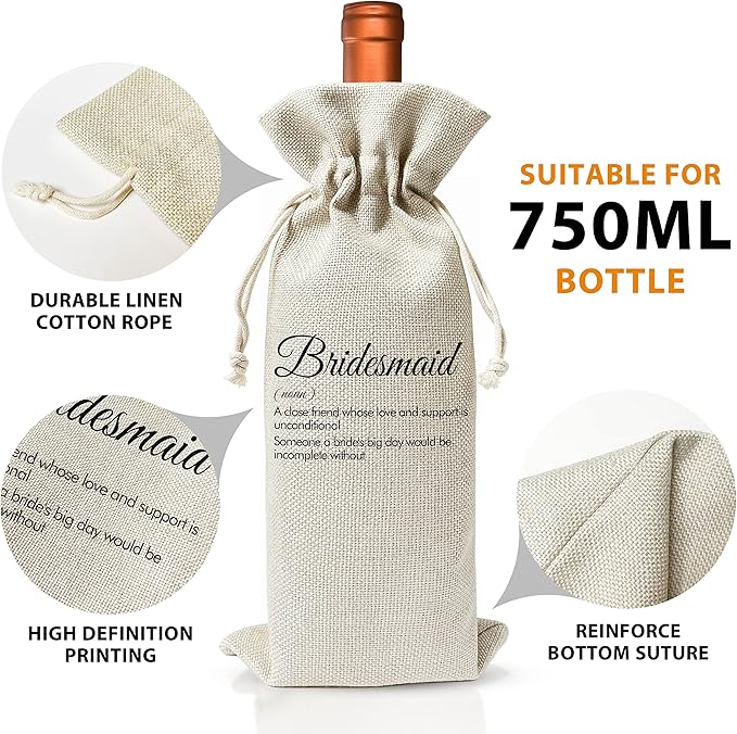 Wedding Gifts Wine Bag (1pc) - Pairs well with getting married, Engagement Gift for Couples, Gift for her, Engagement Wine Bag - Mr and Mrs Wedding Gift - Bride and Groom - Bridesmaid Gift- HiMo234