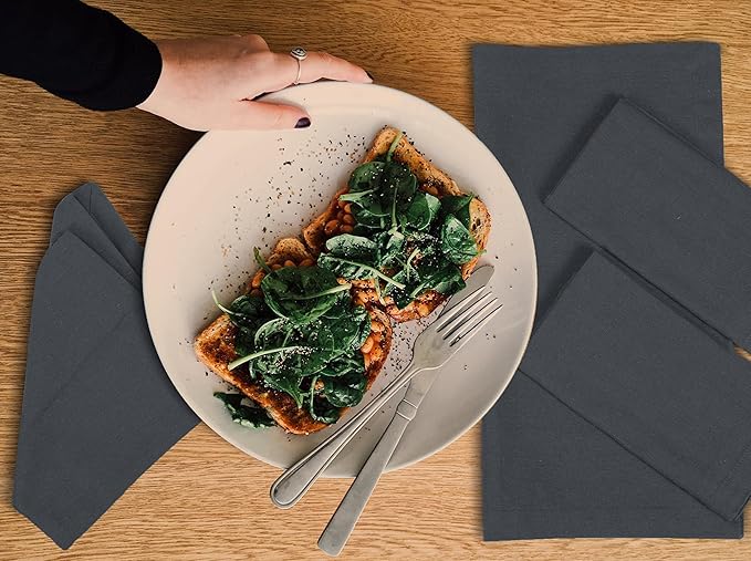 Cloth Napkins,Cotton Napkins,Dinner Napkins Cloth,Dinner Napkins,Cloth Napkins Set of 12 Cotton,Napkins Cloth,Cloth Napkins cotton,Cotton Dinner Napkins,Machine Washable Dinner Napkin 18x18 Charcoal