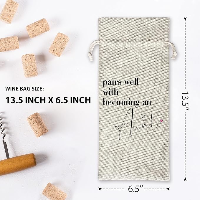 Pregnancy Announcement Wine Gift Bags - New Mom Gift Wine Bags - Cover Bag For Having New Baby - Grandparents - New Parents - Baby shower Party Supplies Favors - Mother's Day Gift - Burlap - HiMo221