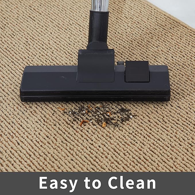 COSY HOMEER 24X60 Inch Kitchen Rug Mats Made of 100% Polypropylene Strip TPR Backing Soft Kitchen Mat Specialized in Anti Slippery and Machine Washable,for Kitchen, Floor,Beige