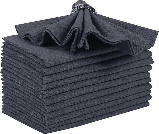 Cloth Napkins,Cotton Napkins,Dinner Napkins Cloth,Dinner Napkins,Cloth Napkins Set of 12 Cotton,Napkins Cloth,Cloth Napkins cotton,Cotton Dinner Napkins,Machine Washable Dinner Napkin 18x18 Charcoal