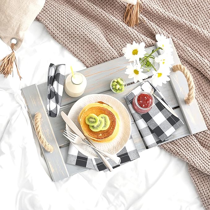 Buffalow Plaid Cloth Napkins, Check Napkins,Cloth Napkins,Cotton Napkins,Dinner Napkins Cloth,Dinner Napkins,Cloth Napkins Set of 12 Cotton,Napkins Cloth,Cloth Napkins cotton- 18x18 Grey White