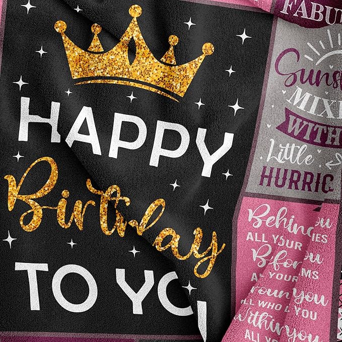 Birthday Gifts for Women/Girls/Her, Happy Birthday Decorations Blanket 60"X80", Gifts for Women Birthday Unique, Birthday Gifts for Mom/Daughter/Friend/Sisters, Women Birthday Gift Ideas