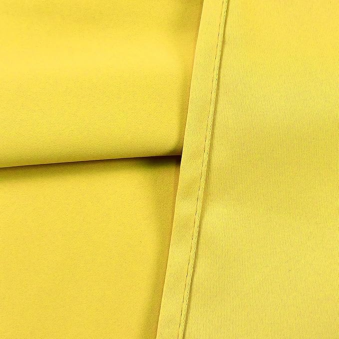 Bright Yellow Valance for Kitchen Windows Solid Gold Yellow Blackout Curtain Valance with Grommet for Bedroom Short Straight Drape Valance for Living Room 52X18 1 Panel