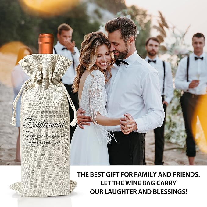 Wedding Gifts Wine Bag (1pc) - Pairs well with getting married, Engagement Gift for Couples, Gift for her, Engagement Wine Bag - Mr and Mrs Wedding Gift - Bride and Groom - Bridesmaid Gift- HiMo234
