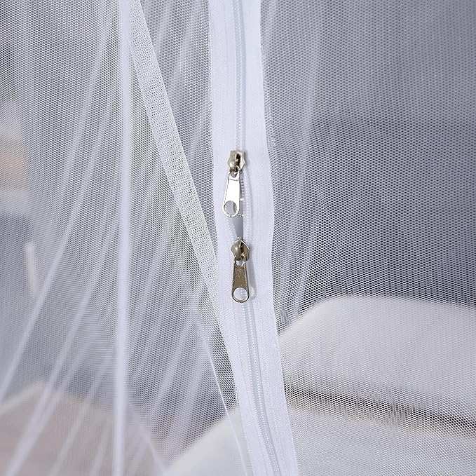 Mengersi Mosquito Net for Bed Canopy with Zipper,Canopy Bed Curtains Twin,Twin XL Bed,Mosquito Netting for Patio,Camping,Bug Net for Camping,White
