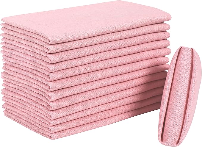 Cotton Napkins,Cloth Napkins,Dinner Napkins Cloth,Dinner Napkins,Cloth Napkins Set of 12 Cotton,Napkins Cloth,Cloth Napkins cotton,Cotton Dinner Napkins,Machine Washable Napkin 18x18 Baby Pink