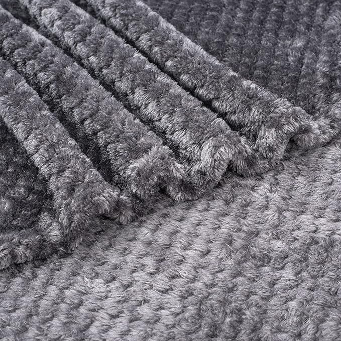 Fuzzy Blanket or Fluffy Blanket for Baby, Soft Warm Cozy Coral Fleece Toddler, Infant or Newborn Receiving Blanket for Crib, Stroller, Travel, Decorative (28Wx40L, XS-Dark Grey)