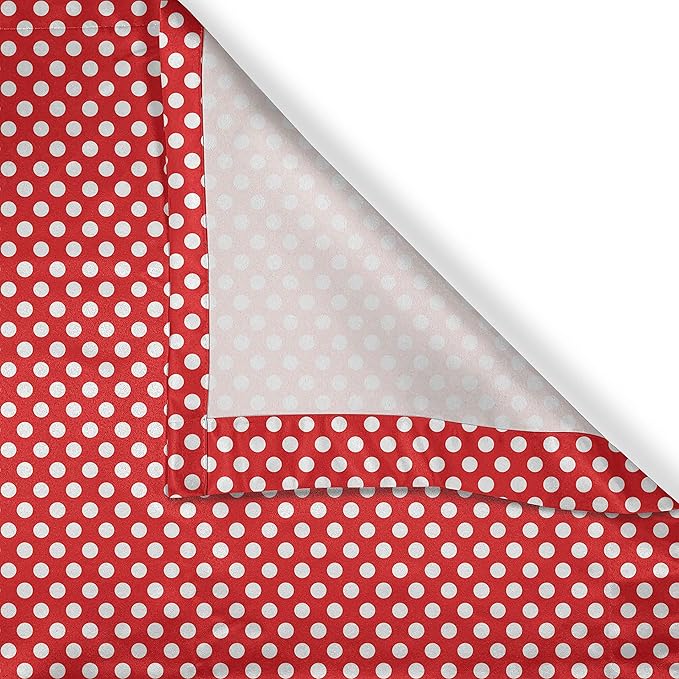 Ambesonne Retro Valance & Tier Curtain 3 pcs Set, 50s 60s Iconic Pop Art Style Big White Polka Dots Picnic Vintage Old Theme Image, Window Treatments for Kitchen Room Decor, 55" x 30", Vermilion White