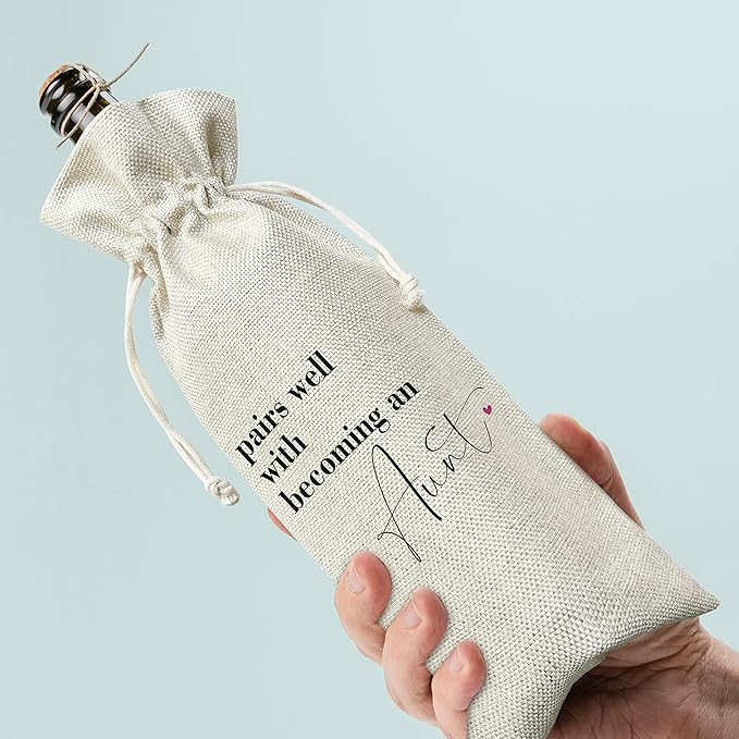 Pregnancy Announcement Wine Gift Bags - New Mom Gift Wine Bags - Cover Bag For Having New Baby - Grandparents - New Parents - Baby shower Party Supplies Favors - Mother's Day Gift - Burlap - HiMo221