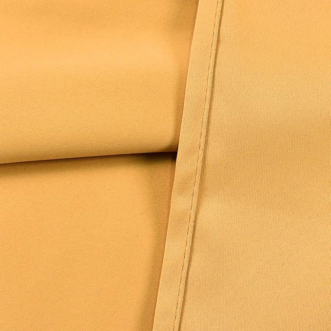 Mustard Yellow Valance for Kitchen Windows Solid Gold Yellow Blackout Curtain Valance with Grommet for Bedroom Short Straight Drape Valance for Living Room 52X18 1 Panel