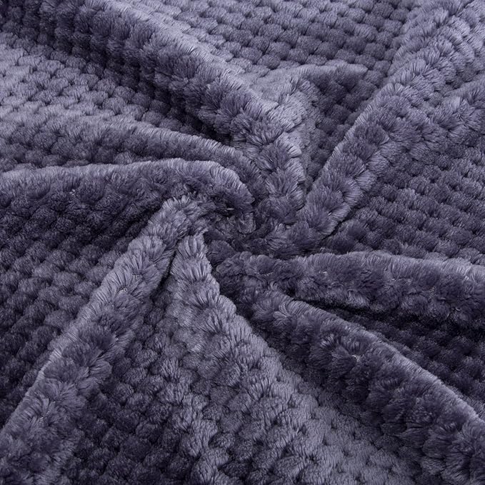 Fuzzy Blanket or Fluffy Blanket for Baby Girl or boy, Soft Warm Cozy Coral Fleece Toddler, Infant or Newborn Receiving Blanket for Crib, Stroller, Travel, Decorative (40Wx60L, M-Grape Purple)