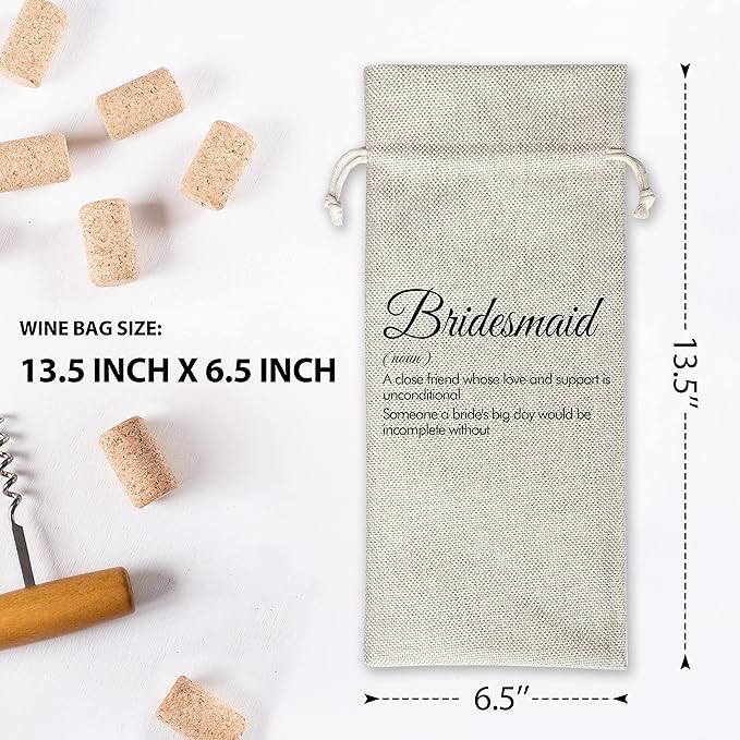 Wedding Gifts Wine Bag (1pc) - Pairs well with getting married, Engagement Gift for Couples, Gift for her, Engagement Wine Bag - Mr and Mrs Wedding Gift - Bride and Groom - Bridesmaid Gift- HiMo234