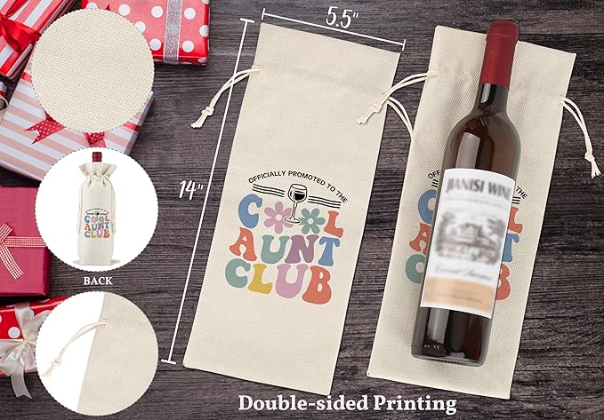 Pairs Well With Becoming Aunt & Uncle,Gender Neutral Pregnancy Announcement,Baby Announcement,Baby Announcements Ideas,Aunt & Uncle for New Baby Announcement,Reusable Wine Bags With Drawstring,L30