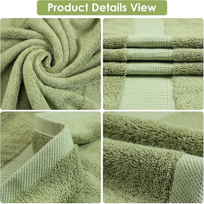 Extra Large Bath Towel Sheets for Body, Sensitive Skin, Adult Kids Baby Luxury Super Soft Highly Absorbent Oversized Towels 35" x 70" 1 Pack Pine Green