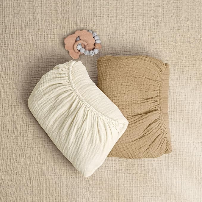 Lulu moon Muslin Crib Sheets - Fitted Crib Mattress Sheets for Boys and Girl - 28"x 52", 2 Pack