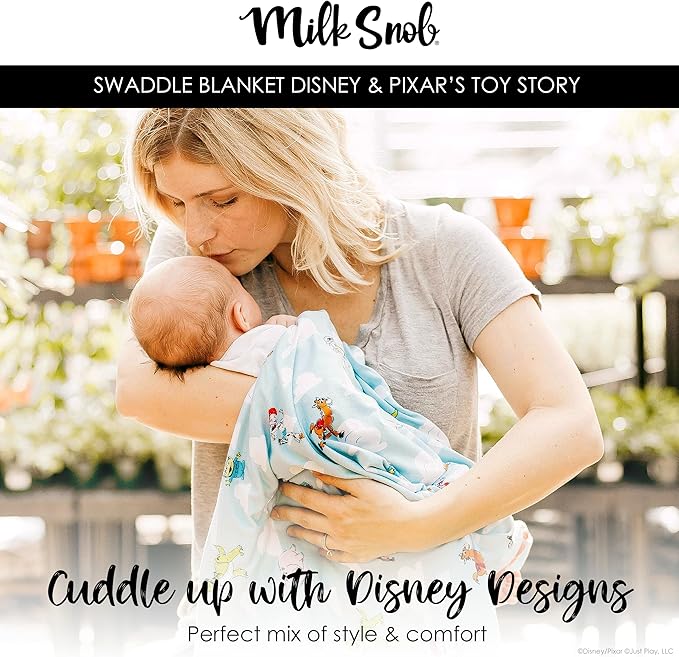 Milk Snob Disney Pixar Toy Story Baby Boy and Girl Swaddle Blanket, Soft Receiving, Security Bed and Play Blanket, Toddler and Infant Baby Bedding Registry and Shower Gifts, Newborn Essentials, 35x35