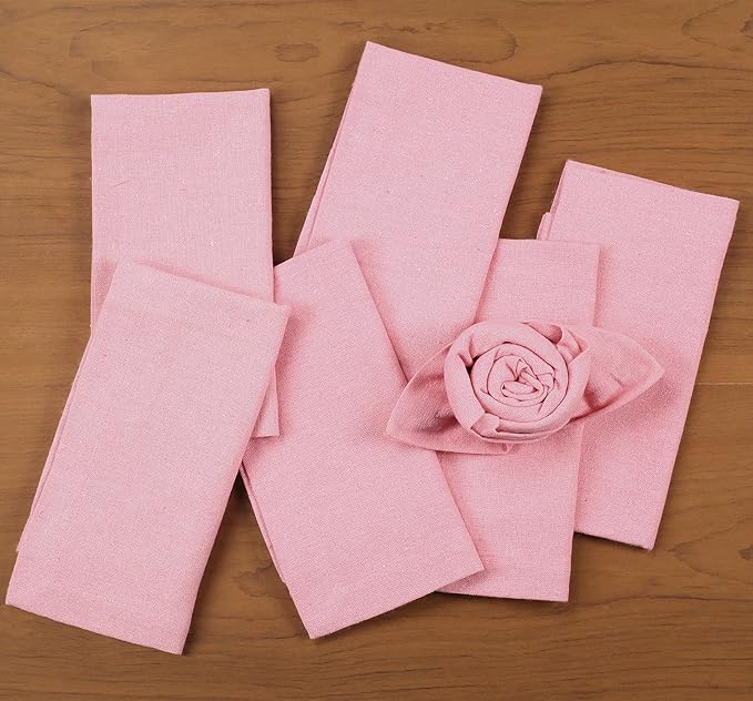 Cotton Napkins,Cloth Napkins,Dinner Napkins Cloth,Dinner Napkins,Cloth Napkins Set of 12 Cotton,Napkins Cloth,Cloth Napkins cotton,Cotton Dinner Napkins,Machine Washable Napkin 18x18 Baby Pink