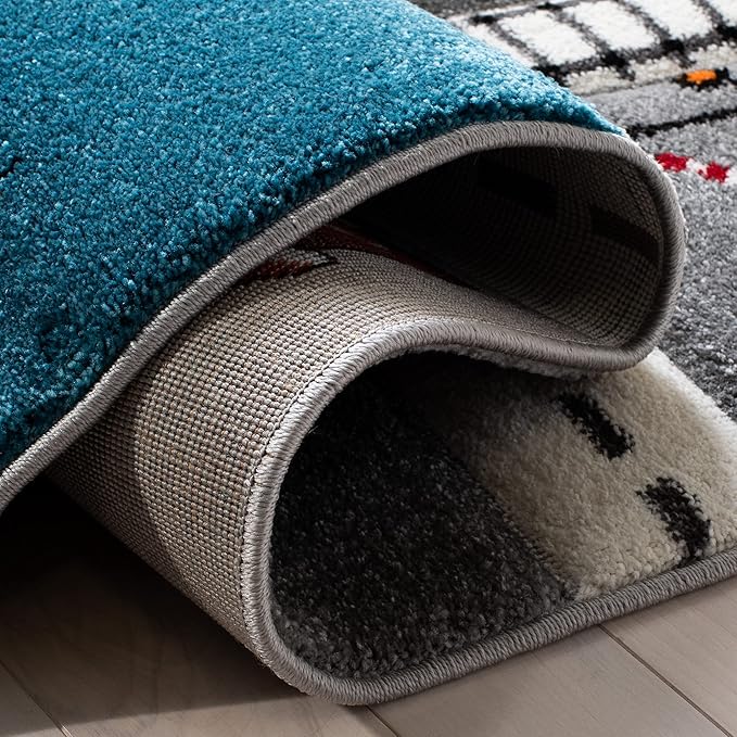 SAFAVIEH Carousel Kids Collection Accent Rug - 2' x 3', Grey & Ivory, Non-Shedding & Easy Care, Ideal for High Traffic Areas for Boys & Girls in Playroom, Nursery, Bedroom (CRK192F)