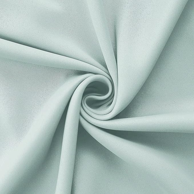 Mrs.Naturall Mint Green Curtains 63 Inch Length for Laundry Room,Blackout Robin Egg Blue Green Coastal Curtains for Bedroom Beach Themed Room Decor,Aqua Color