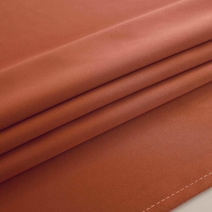 Mrs.Naturall Burnt Orange Curtains 84 Inch Length 2 Panels Set for Fall Living Room,Blackout Room Darkening Curtains 84 Inches Long
