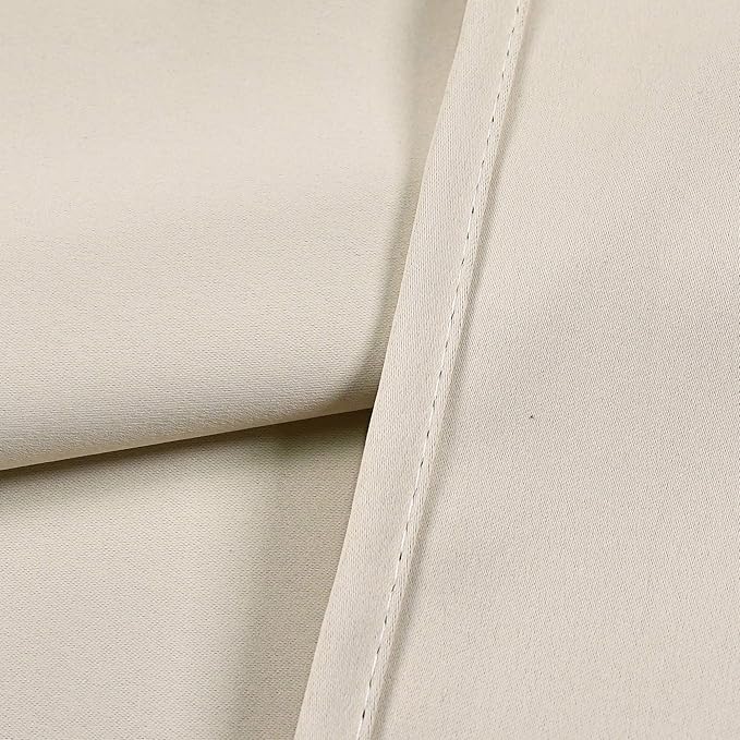 Solid Grommet Top Greyish Beige Valance for Kitchen Blackout Curtain Valance for Living Room Short Straight Drape Valance for Bedroom Kids Room 42 Inch Wide by 18 Inch Long 1 Panel