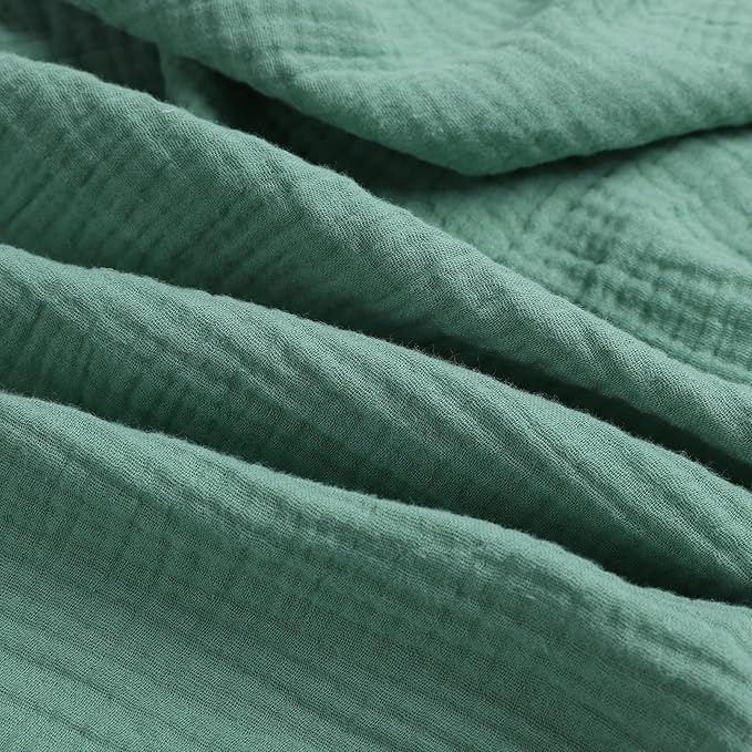 Muslin Bassinet Sheets 30"x 16" Compatible with Fisher-Price Soothing Motions and Dream On Me Lacy Baby Bassinet, 2 Pack 100% Cotton, Grey and Green