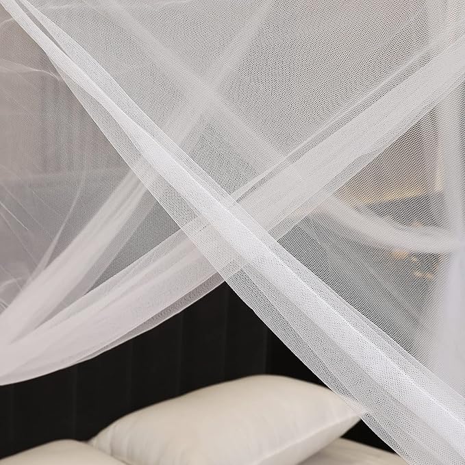 Mengersi Elegant Mosquito Net Canopy Bed Curtains Twin to Twin XL Size Bed,Netting Curtains for Camping, Patio,Indoor Outdoor Net (80x40x80, White)