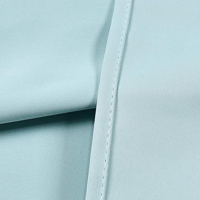 Aqua Valances for Kitchen Windows - Room Darkening Valances for Window with Grommet 42 by 18 Inch,1 Panels 42W x18 L