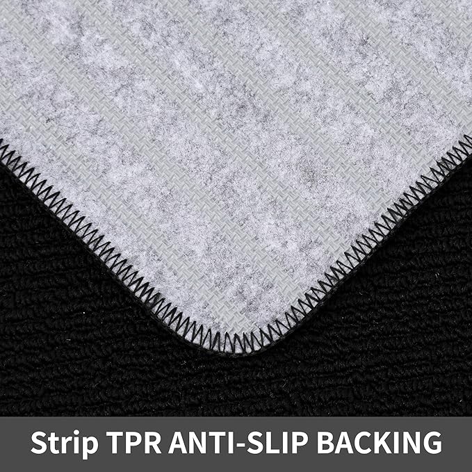 COSY HOMEER 24x35 Inch/24X60 Inch Kitchen Rug Mats Made of 100% Polypropylene Strip TPR Backing 2 Pieces Soft Kitchen Mat Specialized in Anti Slippery and Machine Washable,Black