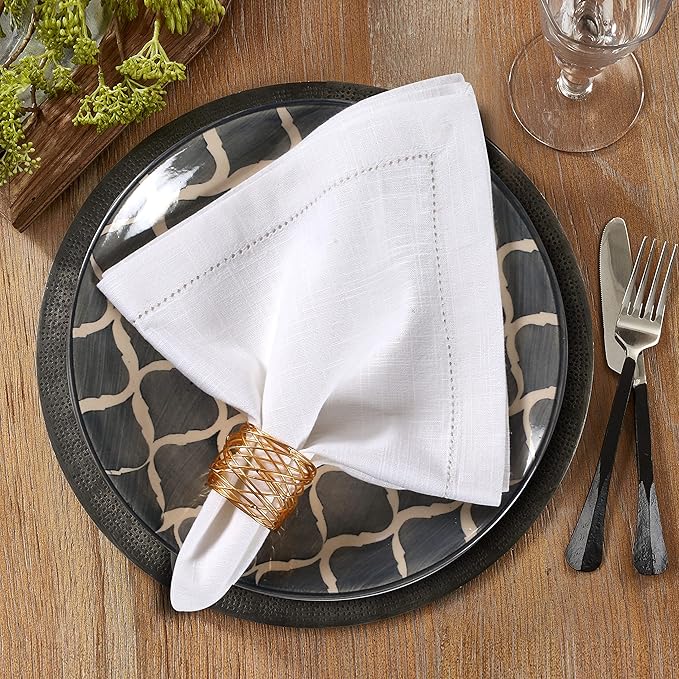 White Napkins Cloth,White Hemstitched Napkins,Cloth Napkins, Cotton Napkins,Dinner Napkins Cloth,Dinner Napkins,Napkin Cloth Washable,Cloth Napkins Set of 6,Hemstitched Napkins 18x18 White