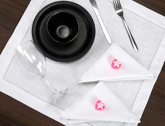 White Napkins Cloth,White Hemstitched Napkins,Cloth Napkins, Cotton Napkins,Dinner Napkins Cloth,Dinner Napkins,Napkin Cloth Washable,Cloth Napkins Set of 6,Hemstitched Napkins 18x18 White