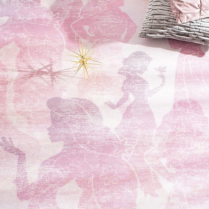 SAFAVIEH Disney Princess Collection Machine Washable Slip Resistant 6' 7" x 9' Pink/Purple Assurance Kids Bedroom Nursery Playroom Area Rug